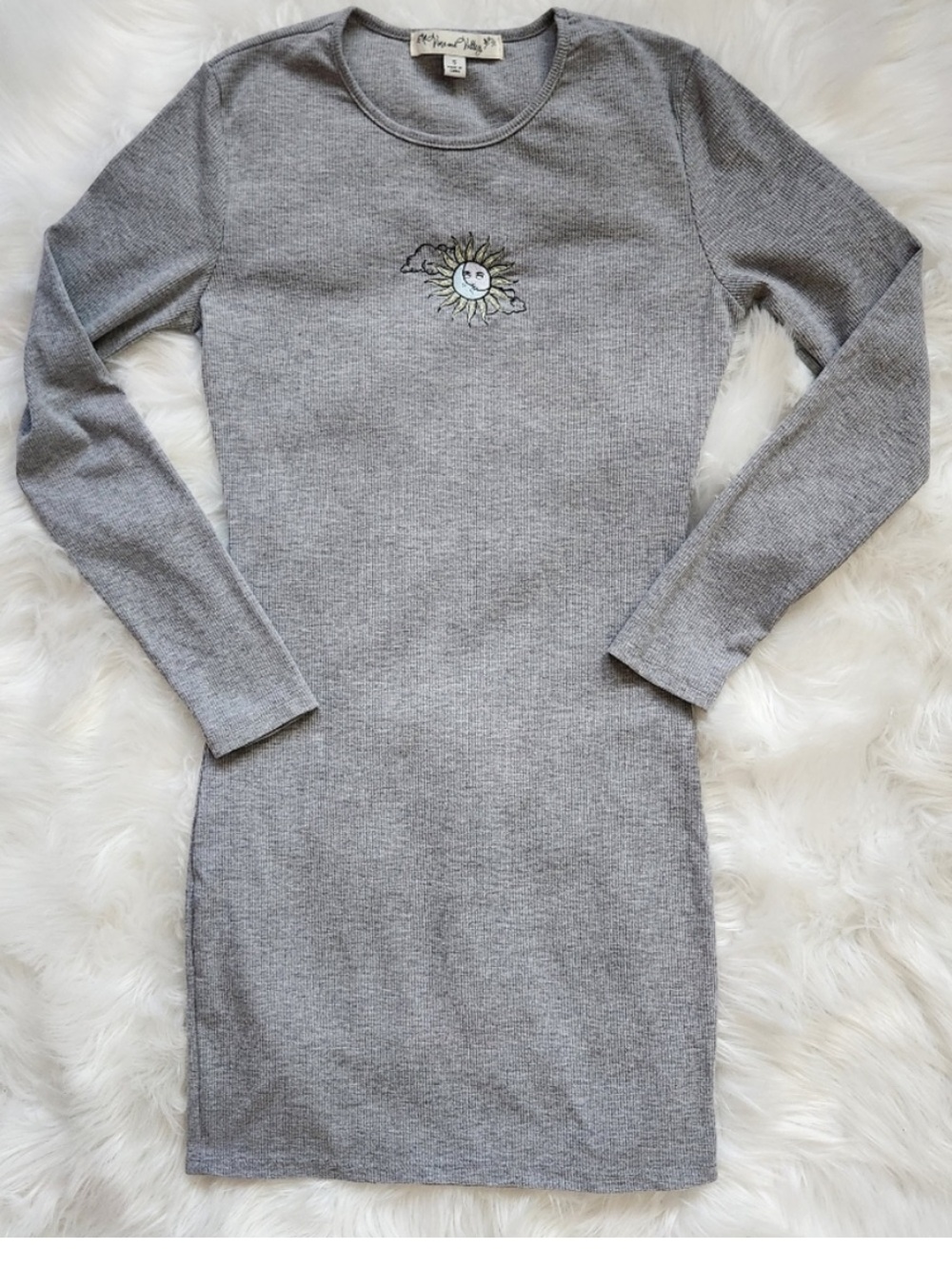 Celestial ribbed t shirt dress